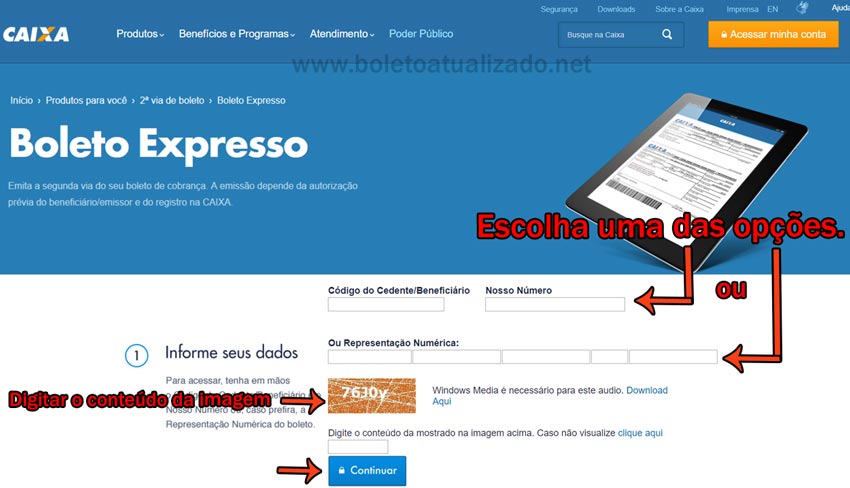 Atualizar Boleto Caixa Vencido