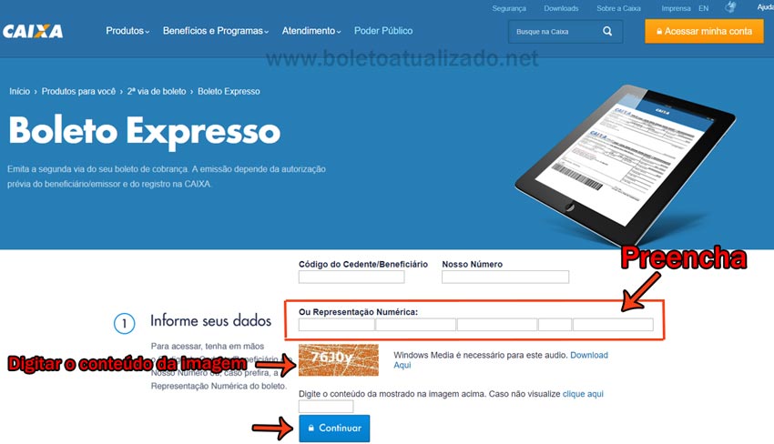 Atualizar Boleto Caixa Vencido