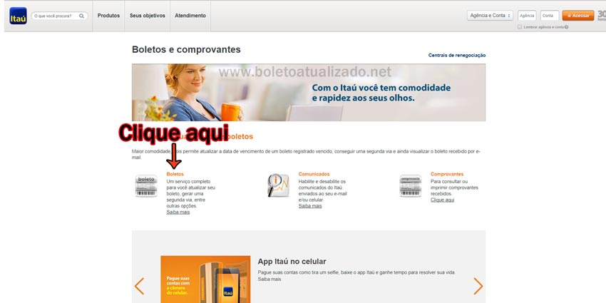 Atualizar boleto Itaú vencido