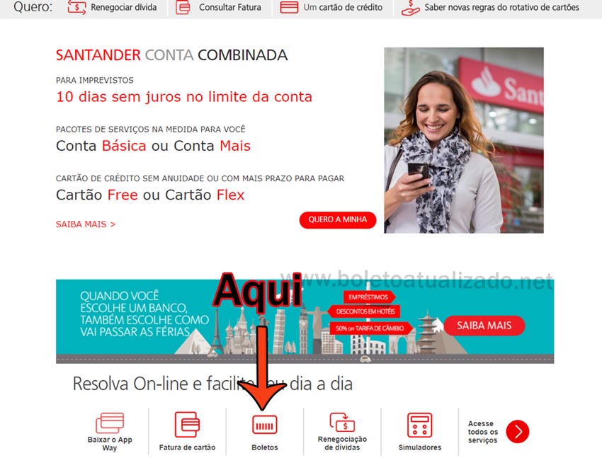 Atualizar Boleto Santander Vencido