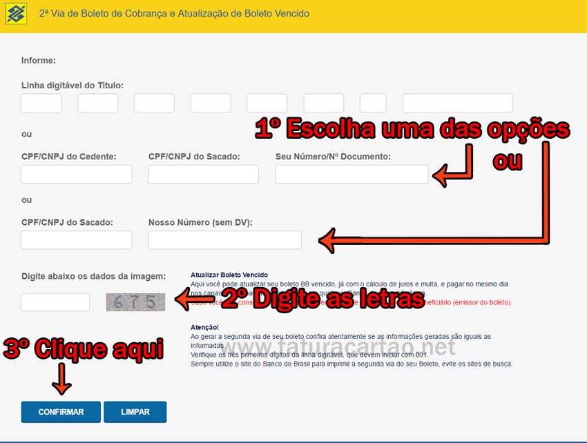 Atualizar Boleto BB (Banco do Brasil)