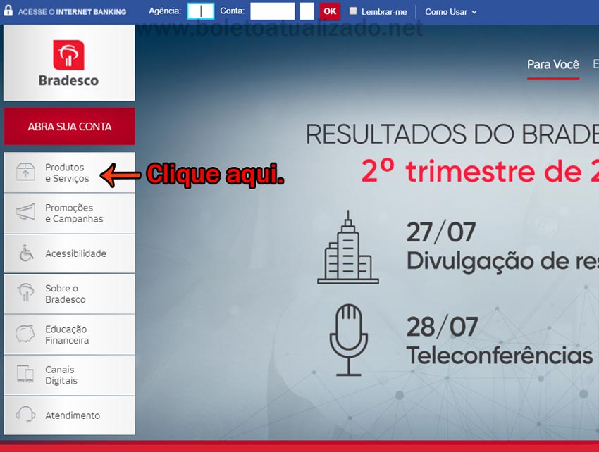 Atualizar boleto HSBC vencido