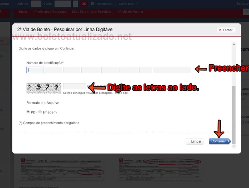 Atualizar boleto HSBC vencido